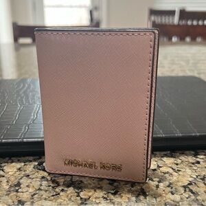 Michael Kors Blush Card Holder with Gold Logo